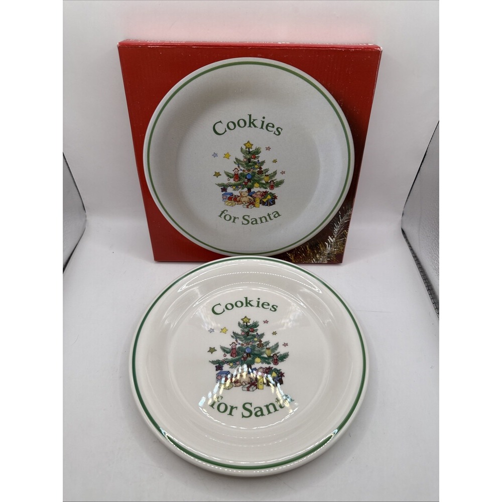 Nikko Christmas time Cookies for Santa 8" Plate in Original Box Holiday Dining